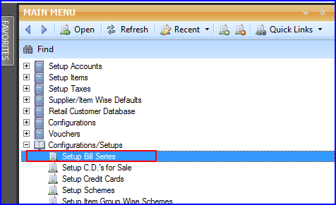 Setup Bill Series